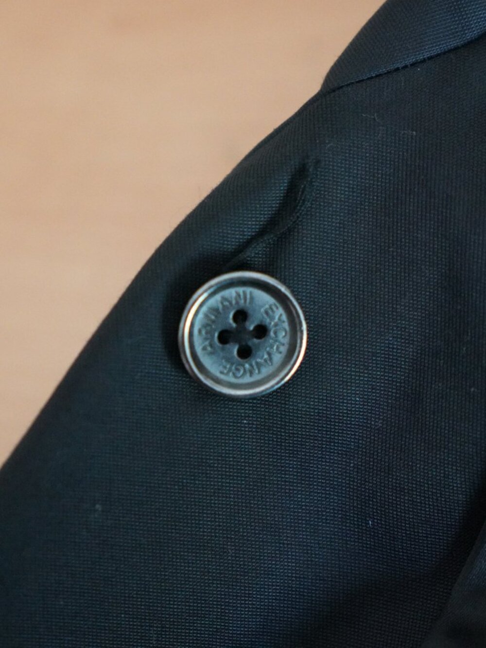 Armani Exchange Pleated Jacket-Wmns XS-Cotton-Loose Collar Button-w/ Garment Bag - Picture 12 of 12